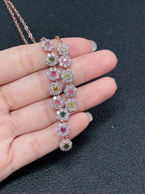 C34007916 Tourmaline Necklace Non-Gold Total Weight Approx.10.03g Size Approx.2.3mm