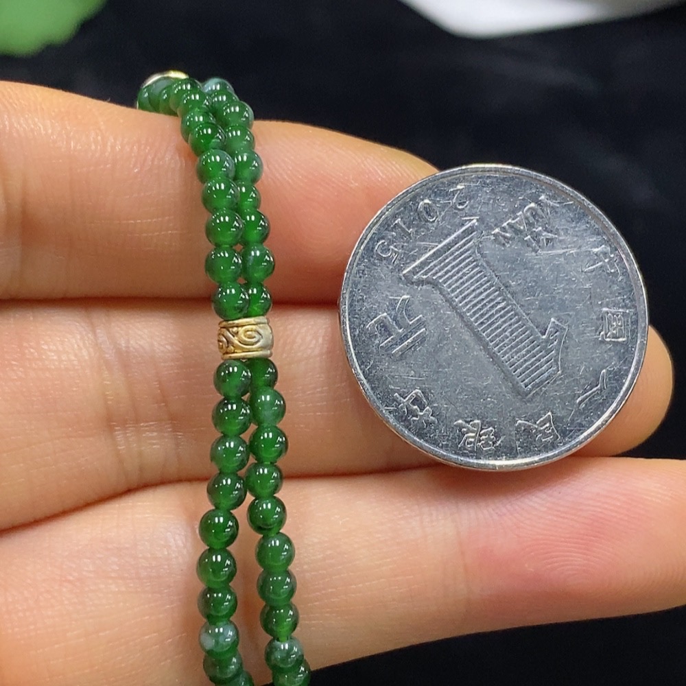 F34974874 Jadeite Bracelet Card 2.8mm Approx. Total Weight 6.9g Non-Gold