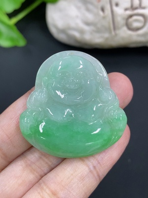 F46596117 翡翠佛公挂件 货品总重约11g