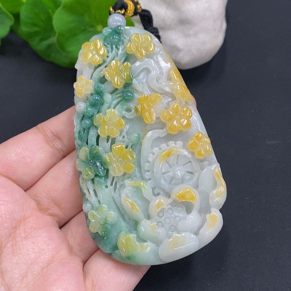 F29410325 JadeiteBlossom Prosperity Pendant