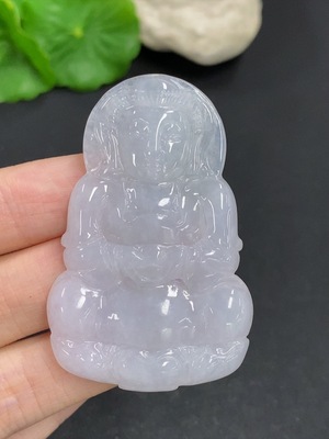 F45396188 翡翠观音挂件 货品总重量约19克