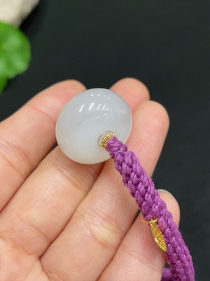 H34072621 Hetian Jade Hand Bracelet Total weight about 11.7g Gold content 72%