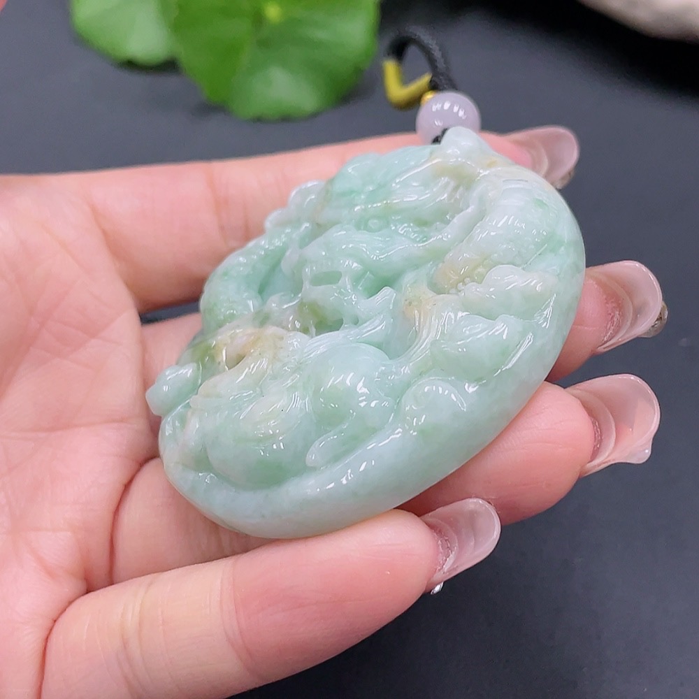 F20214369 Jadeite Dragon Pendant Total Weight 70.322g