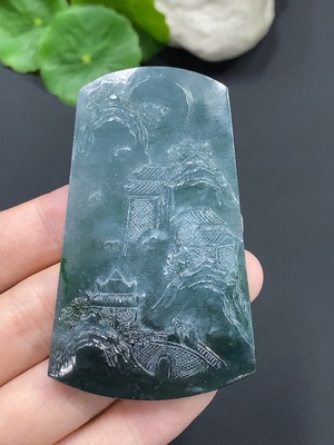 F17892614 Jadeite Landscape Pendant Total Weight 42.010g