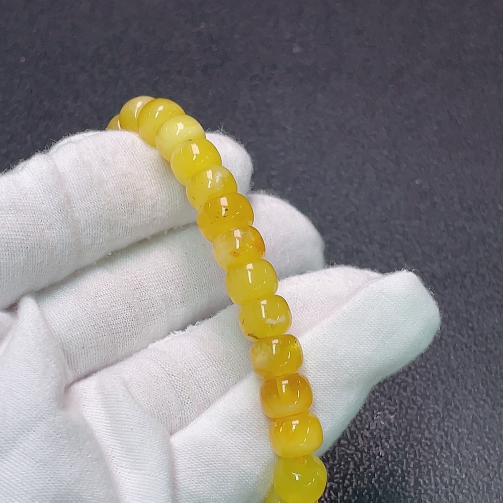 C34950425 Amber Beeswax Bracelet Total Weight Approx. 9.24g Size About 8.4mm