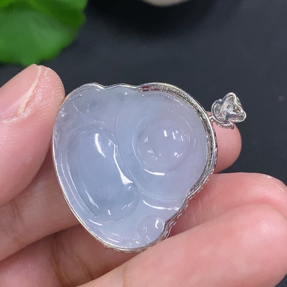 F34023416 Jadeite Buddha Pendant 18k Gold Total Weight Approx. 6.6g Non-Diamond