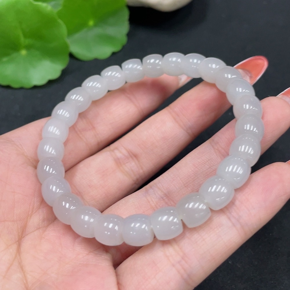 H35084667 Hetian Jade Bracelet, Approx. 8mm, Total Weight About 22.5g