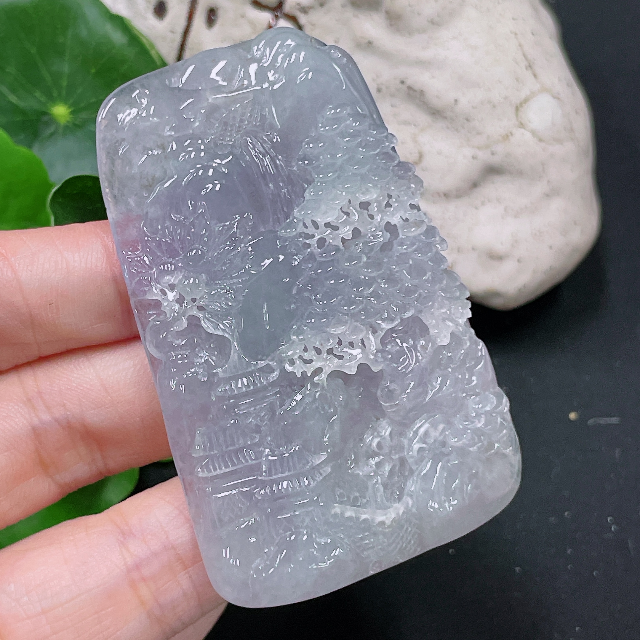 F33893454 Jadeite Pendant Landscape Plaque Total Weight Approx. 54.84g