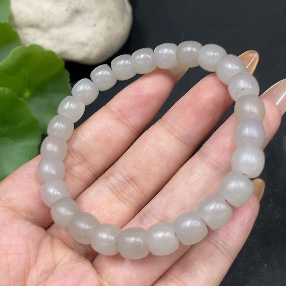H31671040 Hetian Jade Bracelet Approx. 7.6mm Total Weight About 21.6g