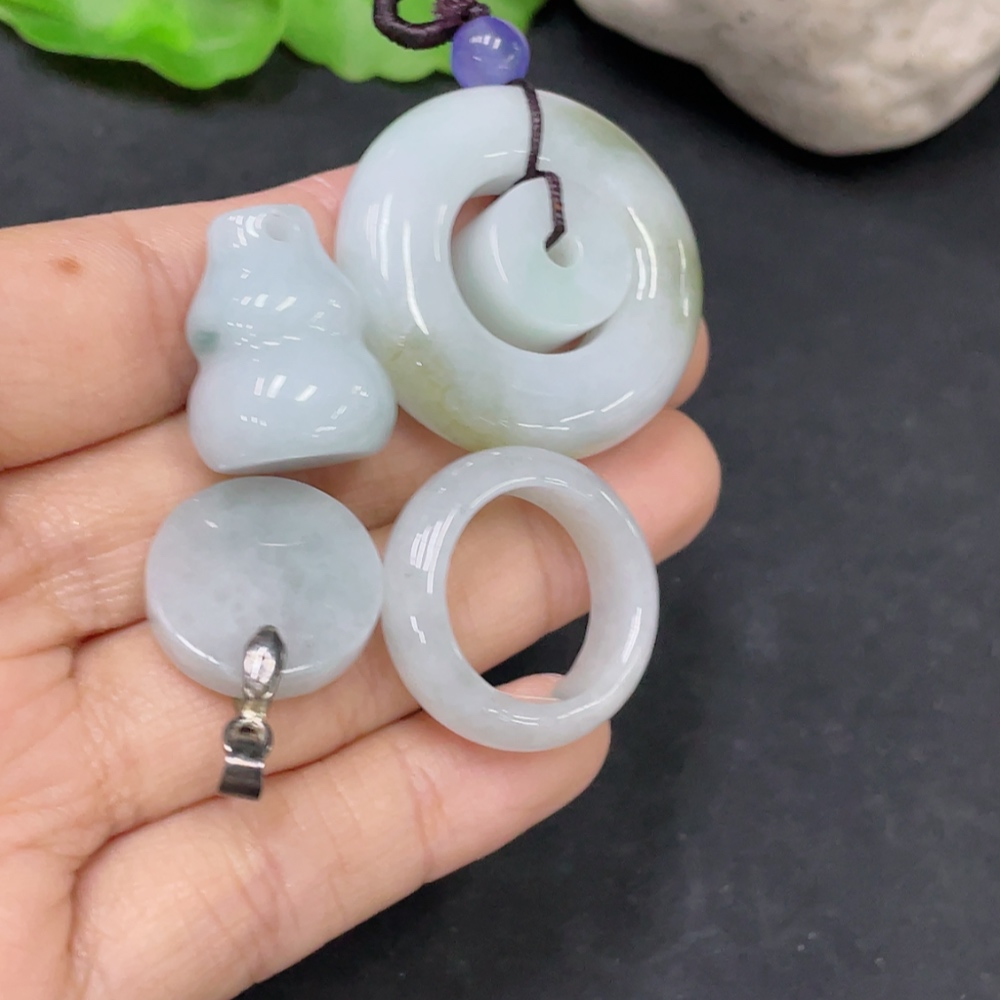 F31673409 Jadeite Pendant/Ring Lot Non-Gold