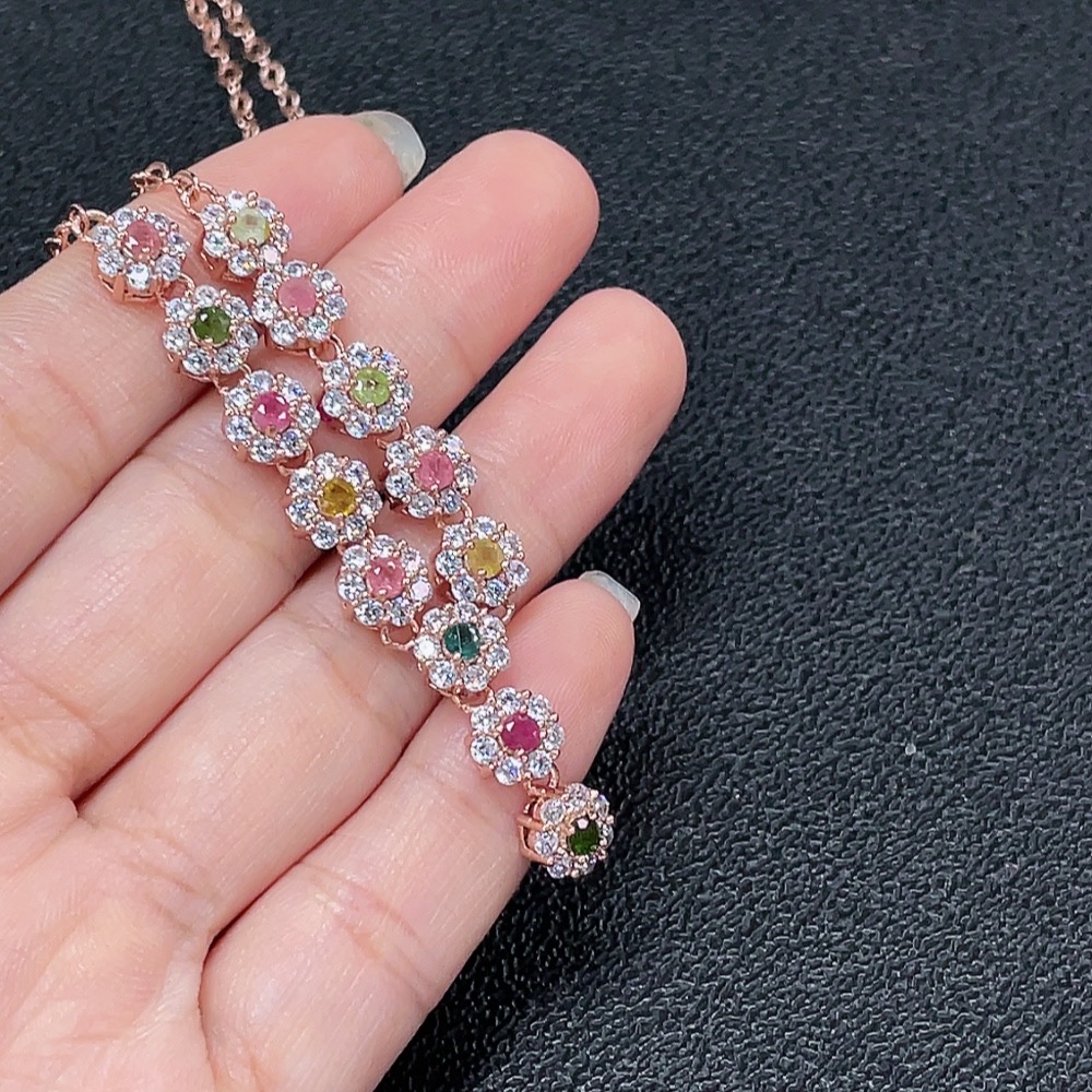 C34007916 Tourmaline Necklace Non-Gold Total Weight Approx.10.03g Size Approx.2.3mm