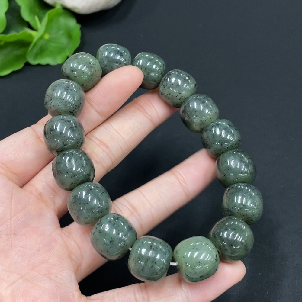 H29353717 Hetian Jade Bracelet, Approx. 14mm, Total Weight Approx. 75.9g