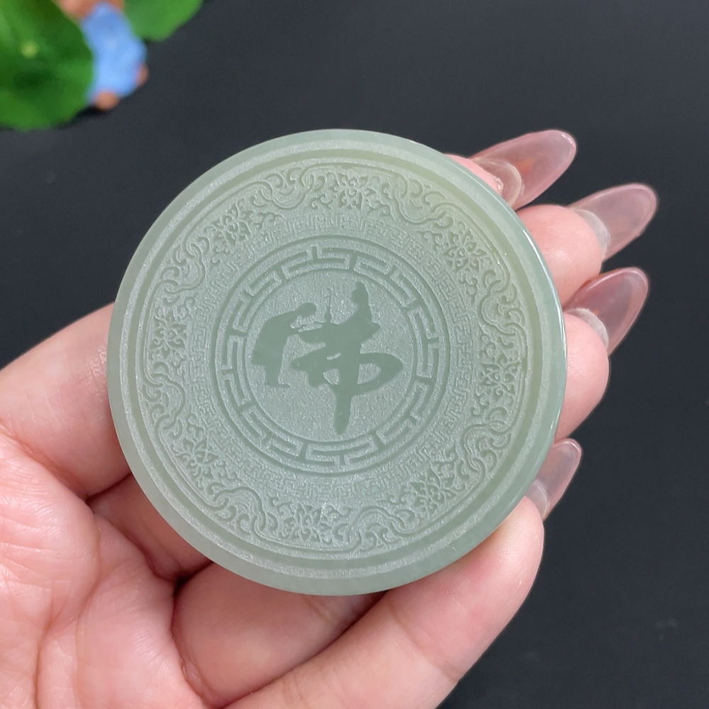 H26014766 Hetian Jade Pendant    Buddha Amulet    Total weight: approx. 93.6g