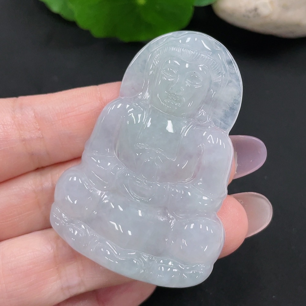F34966961 Jadeite Guanyin Pendant Total Weight Approx. 19.4g