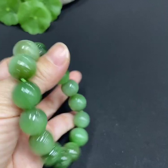 H32760030 Hetian Jade Bracelet Approx.13.6mm Total Weight Approx.58.2g