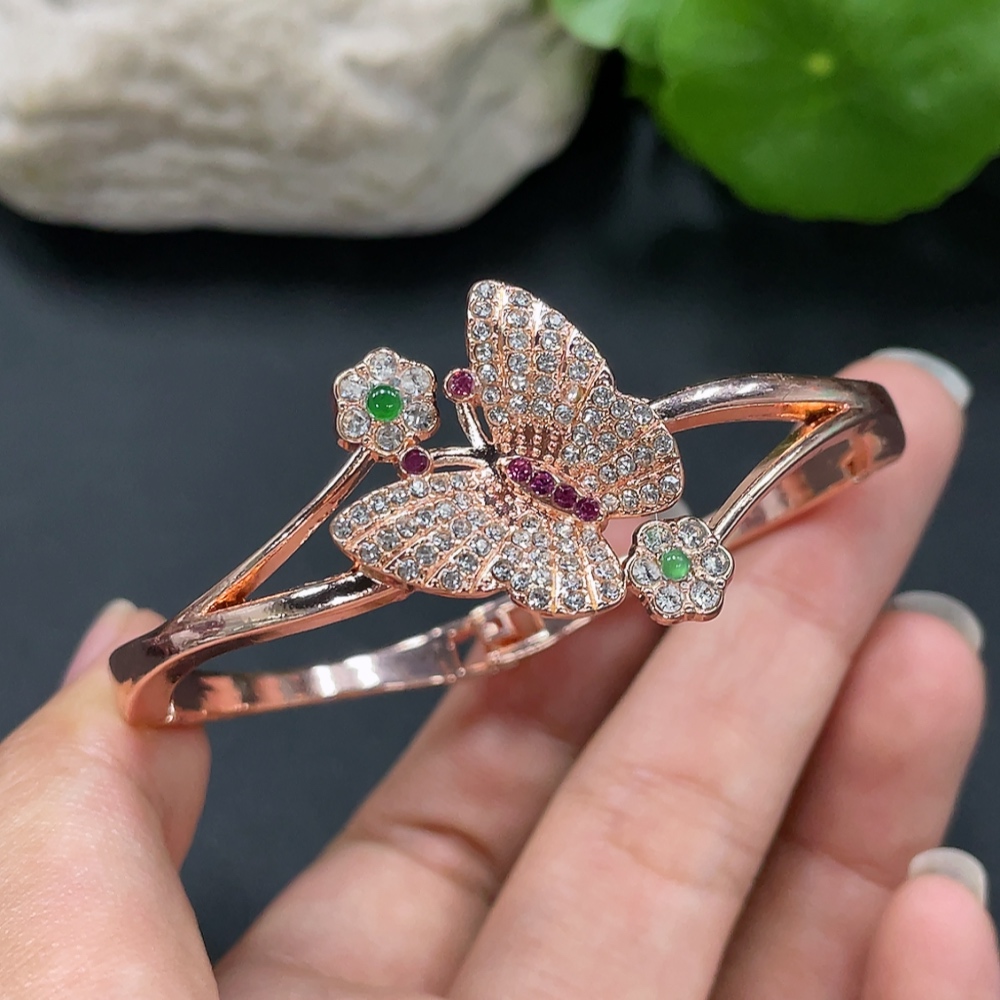 F22497867 Jadeite Bangle Total Weight Approx.17.57g Size Approx.58.6mm Non-gold Inlaid