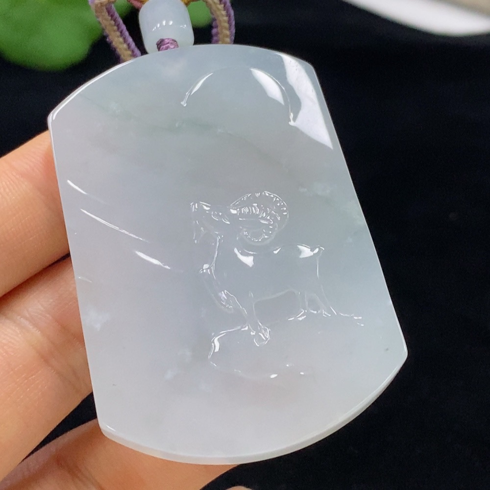 F34947527 Jadeite Pendant Sheep Total Weight About 40g (Including Rope Weight)