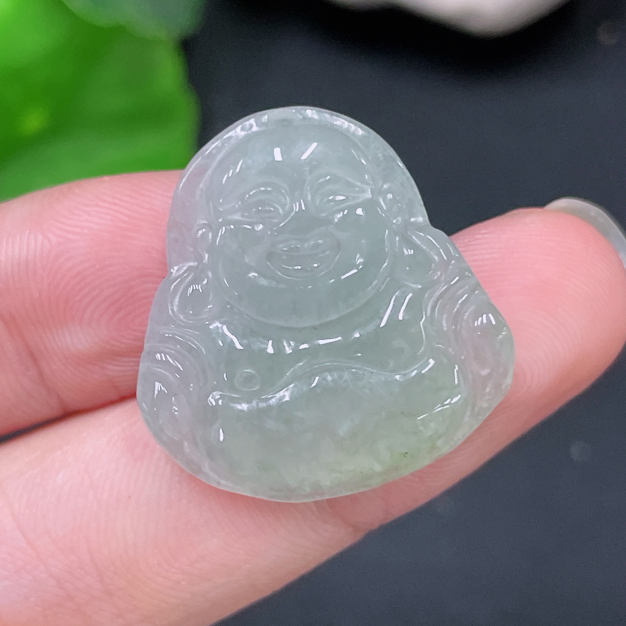 F33893043 Jadeite Buddha Pendant Total Weight Approx. 4.7g