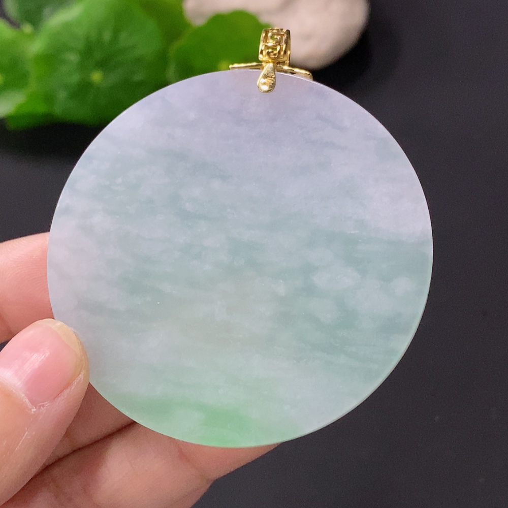 F24701568 Jadeite Plain Pendant 18k Total Approx. 28g