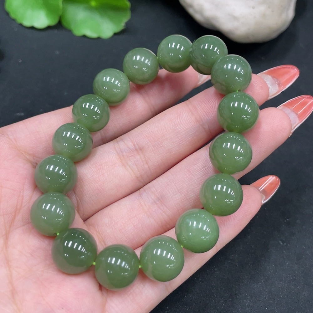 H35084790 Hetian Jade Bracelet, Approx. 11.8mm, Total Weight Approx. 42.9g