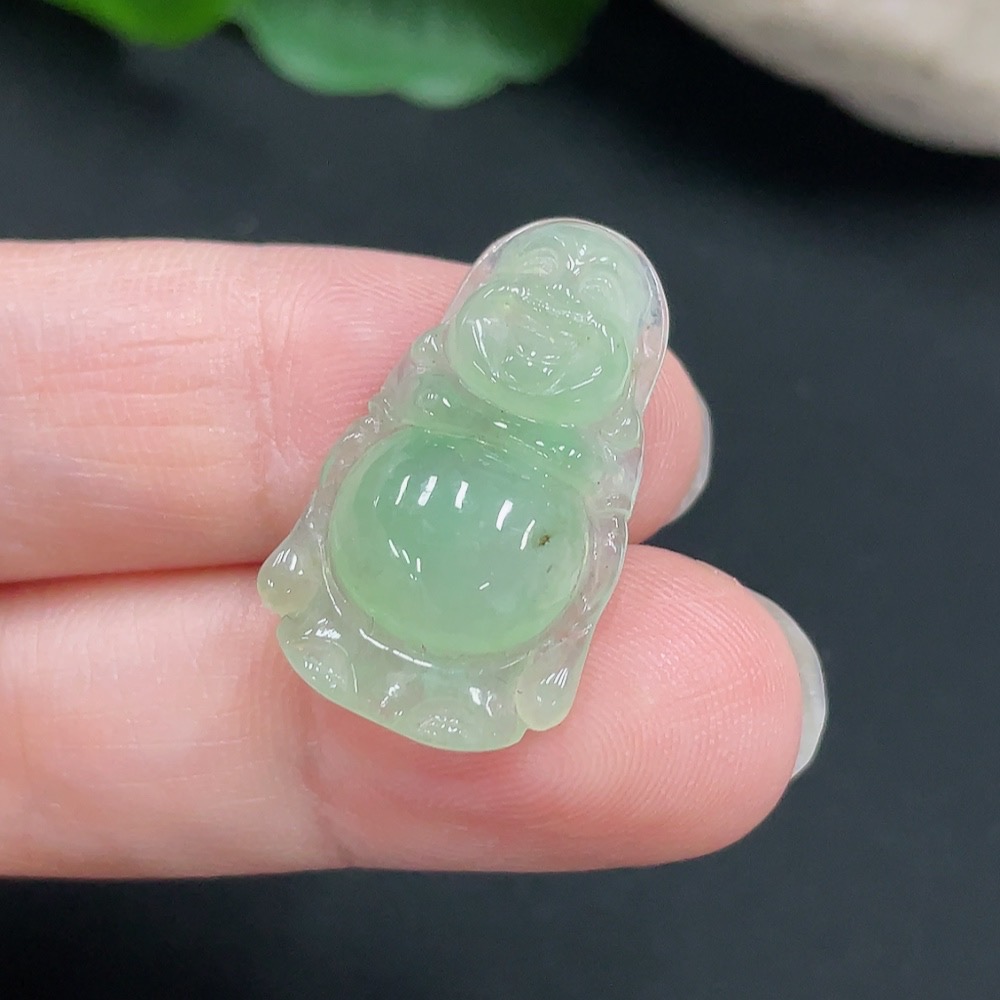 F30459851 Jadeite Standing Buddha Pendant, Total Weight Approximately 2.4g