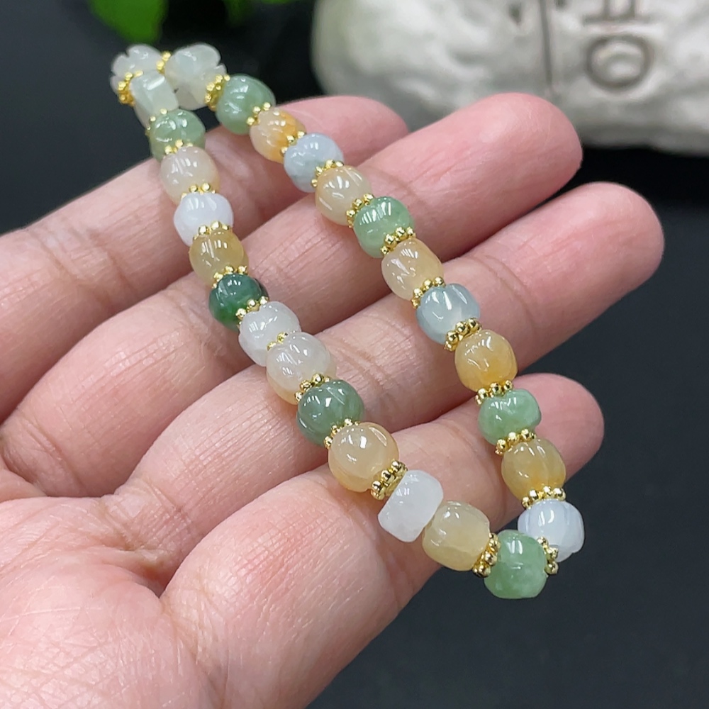 F35080949 Jadeite Beads 5.7mm Approx. Total Weight 9.96g Non-Gold Accessories