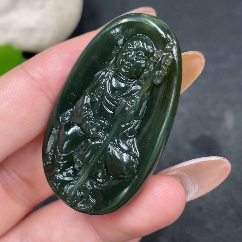 H32726405 Hetian Jade Pendant - Ksitigarbha Bodhisattva, Total Weight Approx. 17.9g