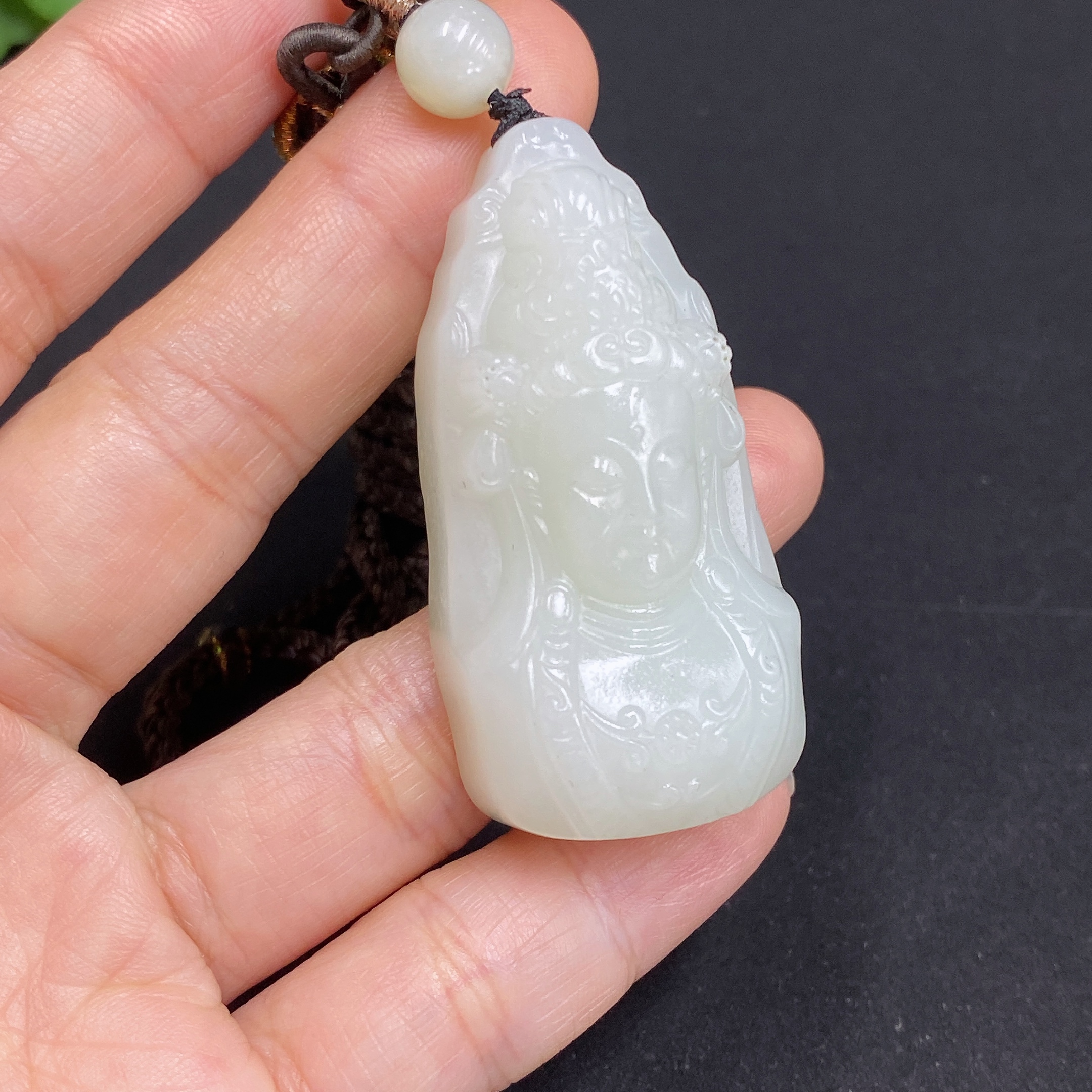 H34970984 Hetian Jade Pendant Guanyin