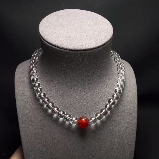 C33937796 Crystal Bead Necklace with Non-Natural Gemstones, Total Weight Approx. 185.5g, Size About 10.4mm