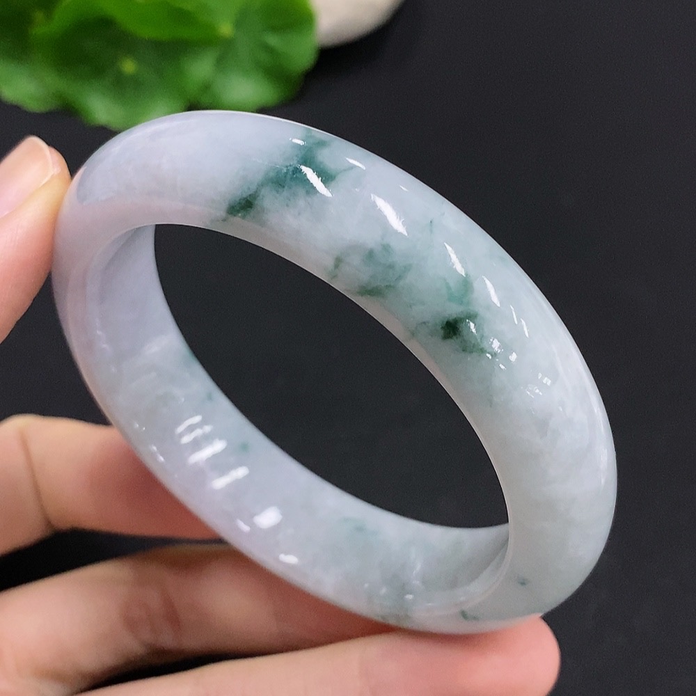 F32757873 Jadeite Round Bangle Total Weight About 70g Size 56