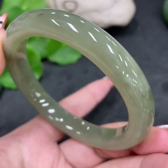 H34960115 Hetian Jade Round Bracelet Size 58 Total Weight Approx. 50.6g