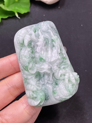 F34045902 Jadeite Pendant Dragon Plaque Unpolished Total Weight Approximately 68.24g