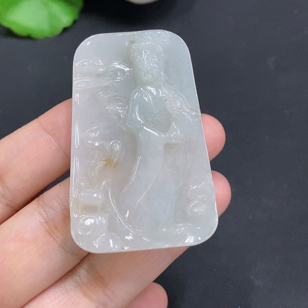 F26973247 Jadeite Guanyin Pendant, Total Weight Approximately 28g