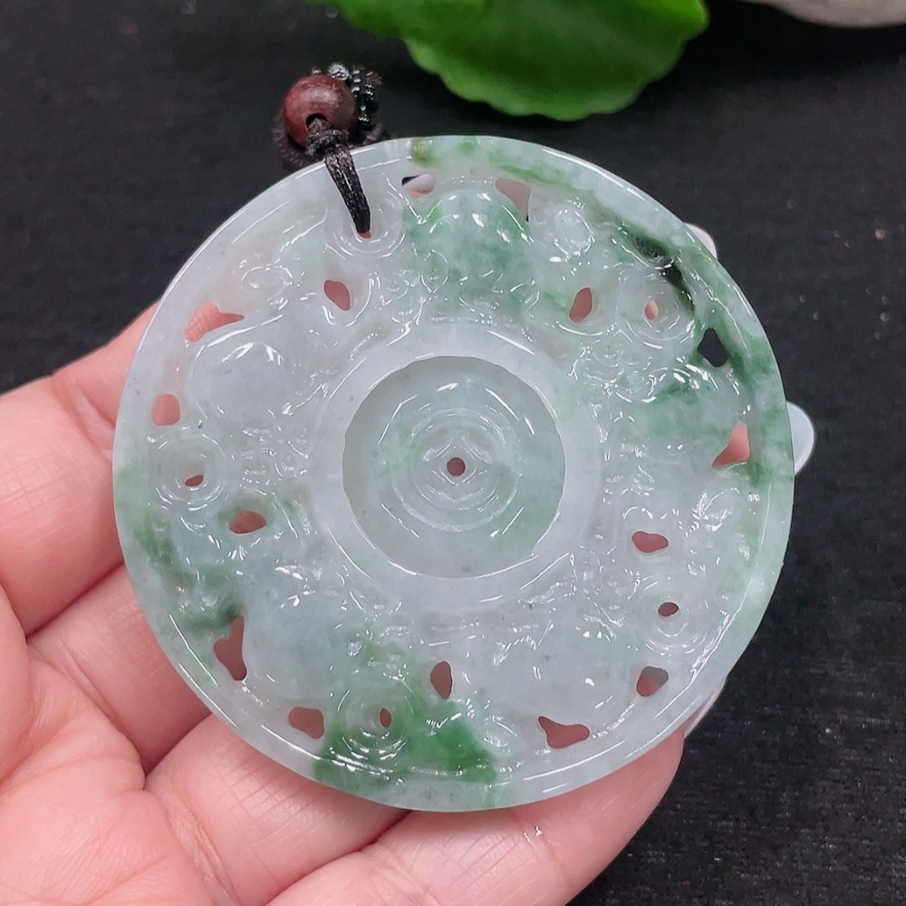 F33899015 Jadeite Pendant Total Weight Approx. 30.4g Including Cord Weight Containing Other Mineral Components