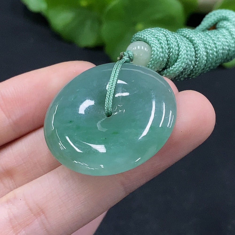 F33927461 Jadeite Safety Pendant Total Weight Approx. 12.3g (Including Rope Weight)
