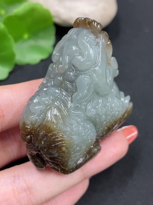 H34027578 Hetian Jade Pendant, Auspicious Beast, Total Weight: Approx. 85.8g