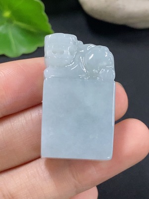 F40800016 翡翠貔貅印章 货品总重约20.5g