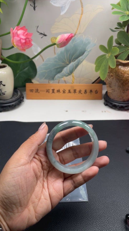 F34023851 Jadeite Round Bangle Size 56.8 Total Weight Approx. 58.31g