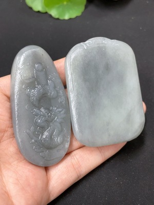 H41855717 和田玉挂件 仿古牌+神龙护主   货品总重约127.7g