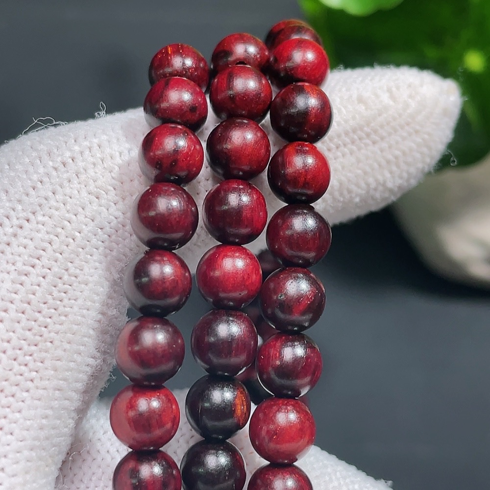 W33854848 Small-Leaf Sandalwood Long Strand, Total Weight Approx. 16.59g, Bead Size ~6.1mm