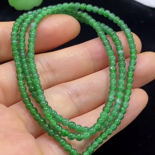 F34025194 Jadeite Bead Necklace Approx. 2.8mm Total Weight Approx. 7.87g