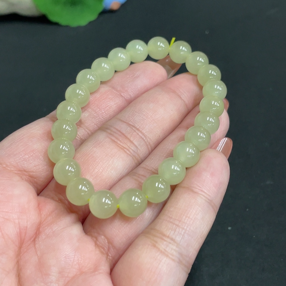 H35101418 Hetian Jade Bracelet Approx. 7.6mm Total Weight Approx. 17.2g