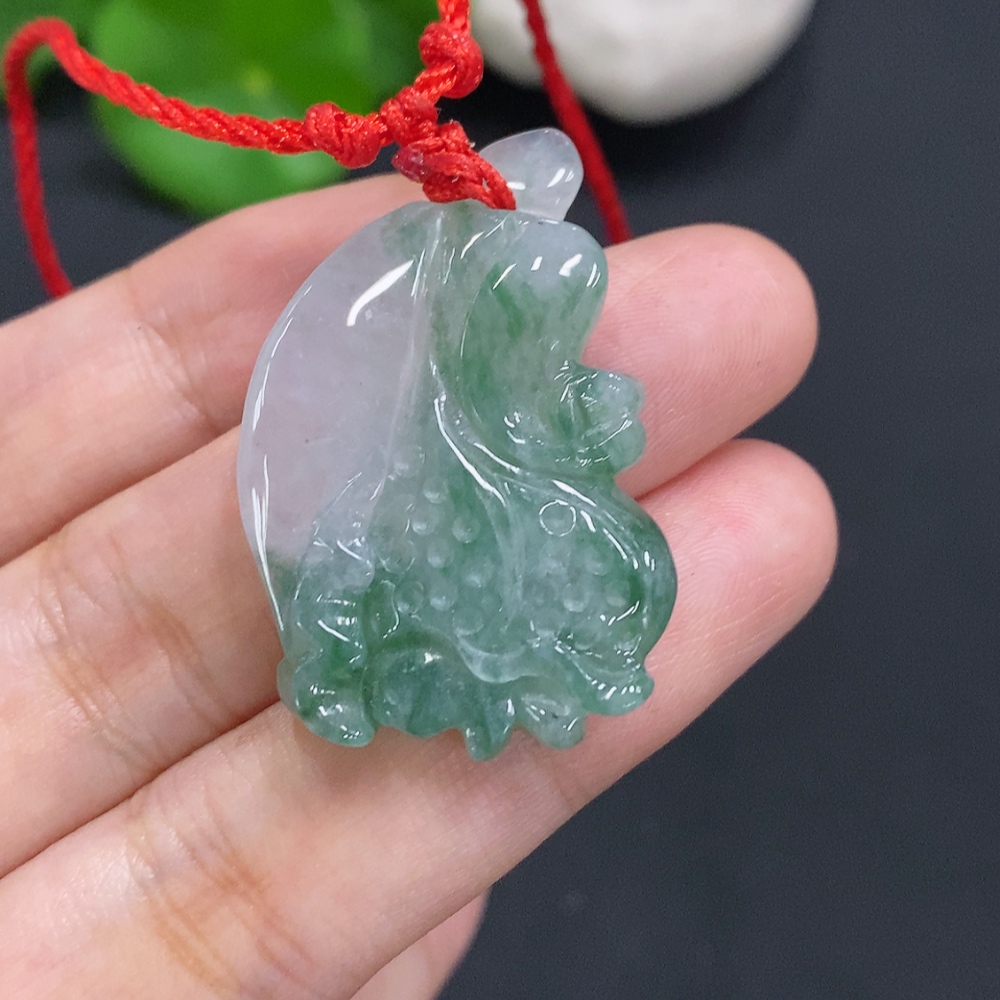 F30496458 Jadeite Cabbage Pendant (Total weight with string: approx. 8.6g)