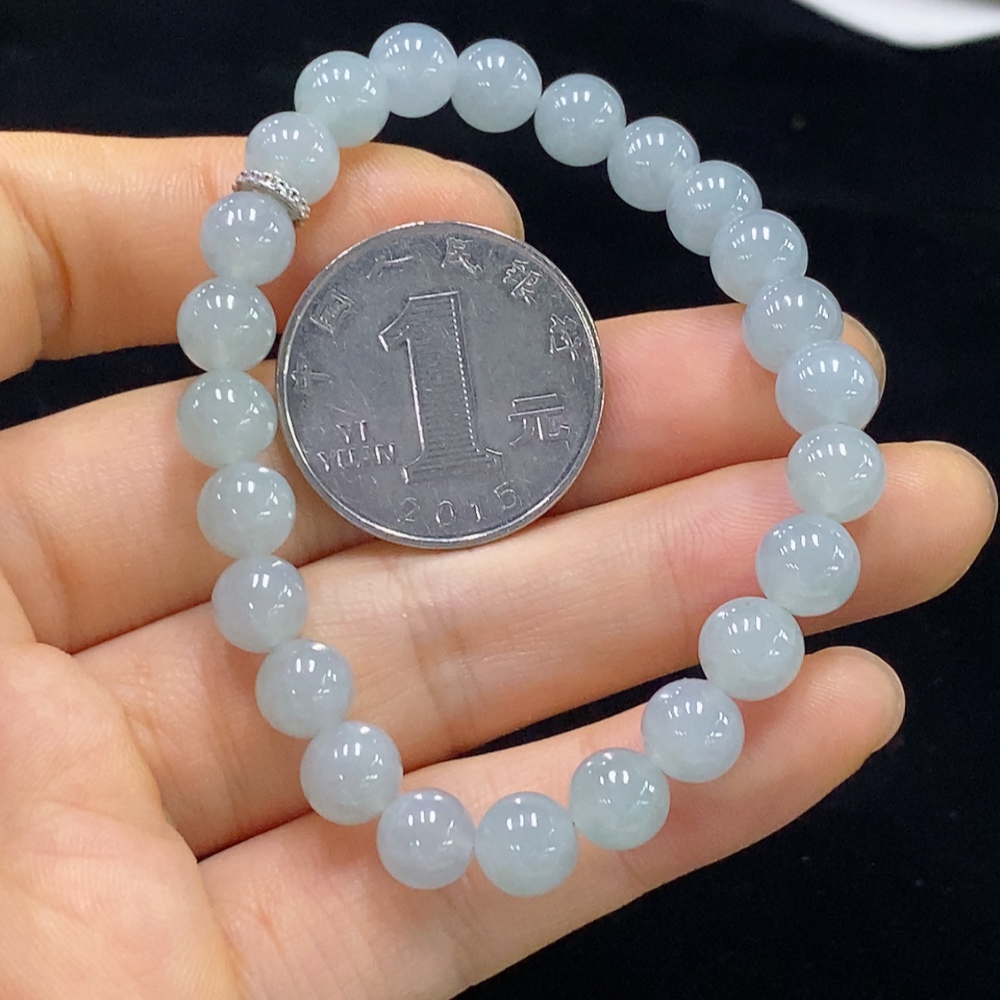 F32749638 JadeiteBead Bracelet Approx. 7mm Total Weight About 15.77g Non-Gold