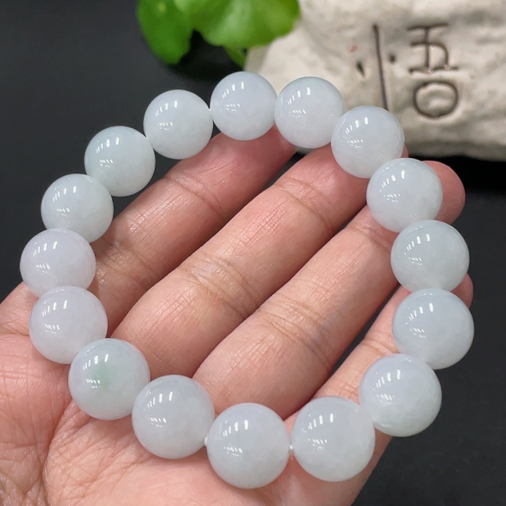 F34018869 Jadeite Bracelet Card 12.7mm Approx. Total Weight About 57.7g