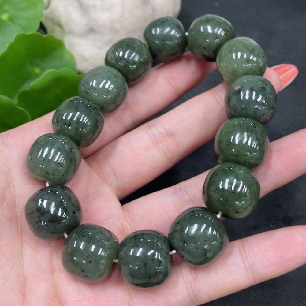 H34979170 Hetian Jade Bracelet (Approx. 15.8 mm, Total Weight Approx. 97.8g)