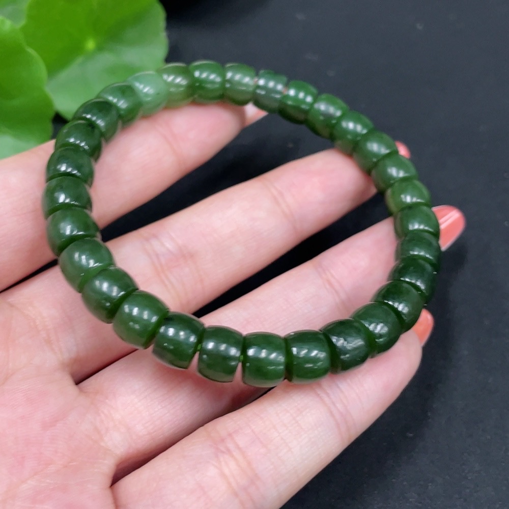 H34027399 Hetian Jade Bracelet Approx. 7.7mm Total Weight About 23.2g