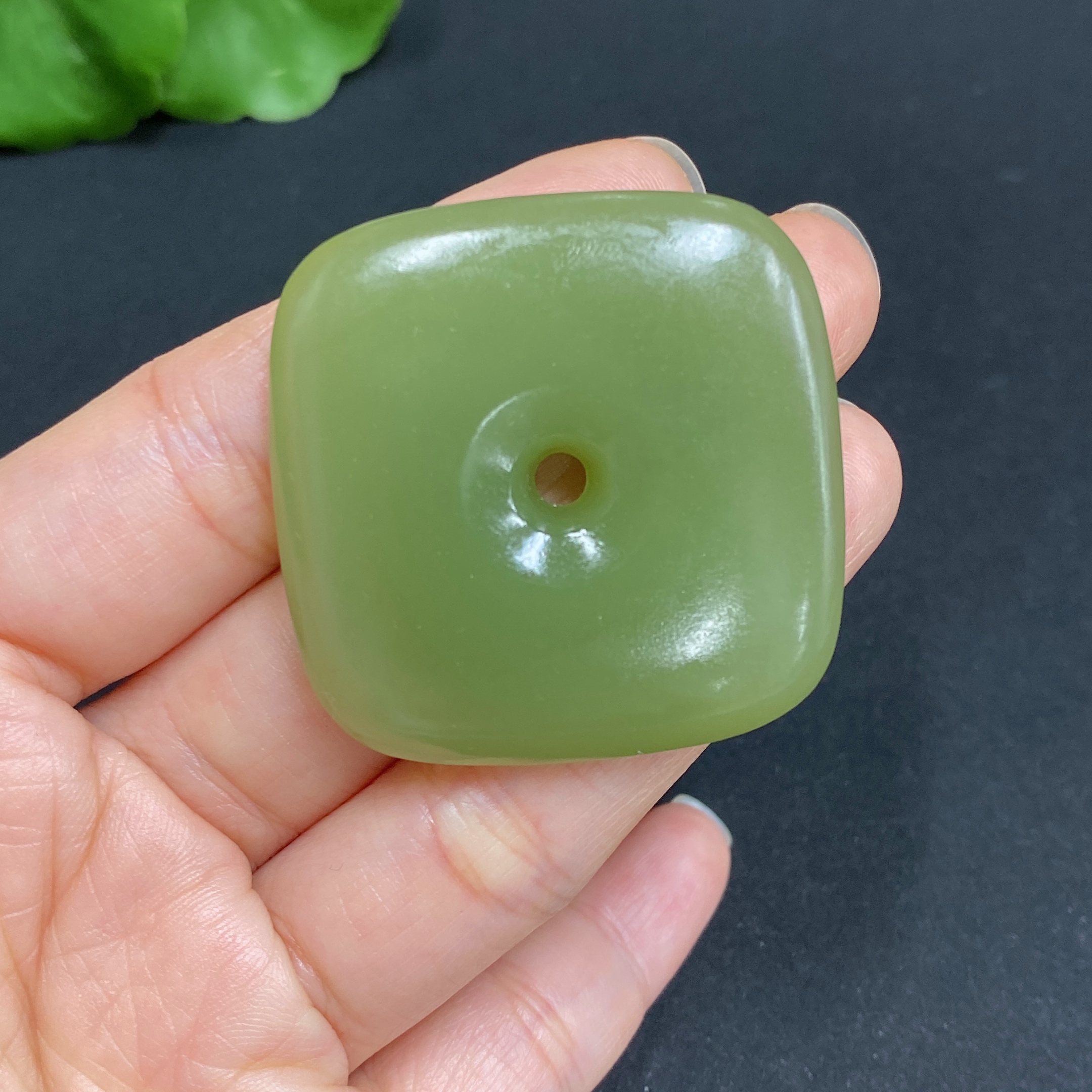H31602500 Hetian Jade Pendant Square Buckle Total Weight Approx.25.1g