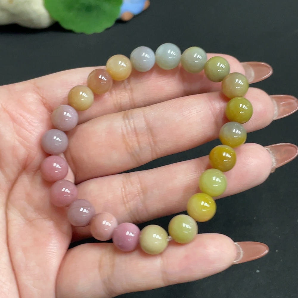 H35101087 Yanyuan Agate Bracelet, approx. 8.2mm, total weight about 19.4g