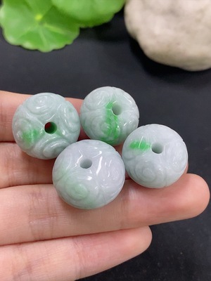 F46549601 翡翠珠子 货品总重约32g